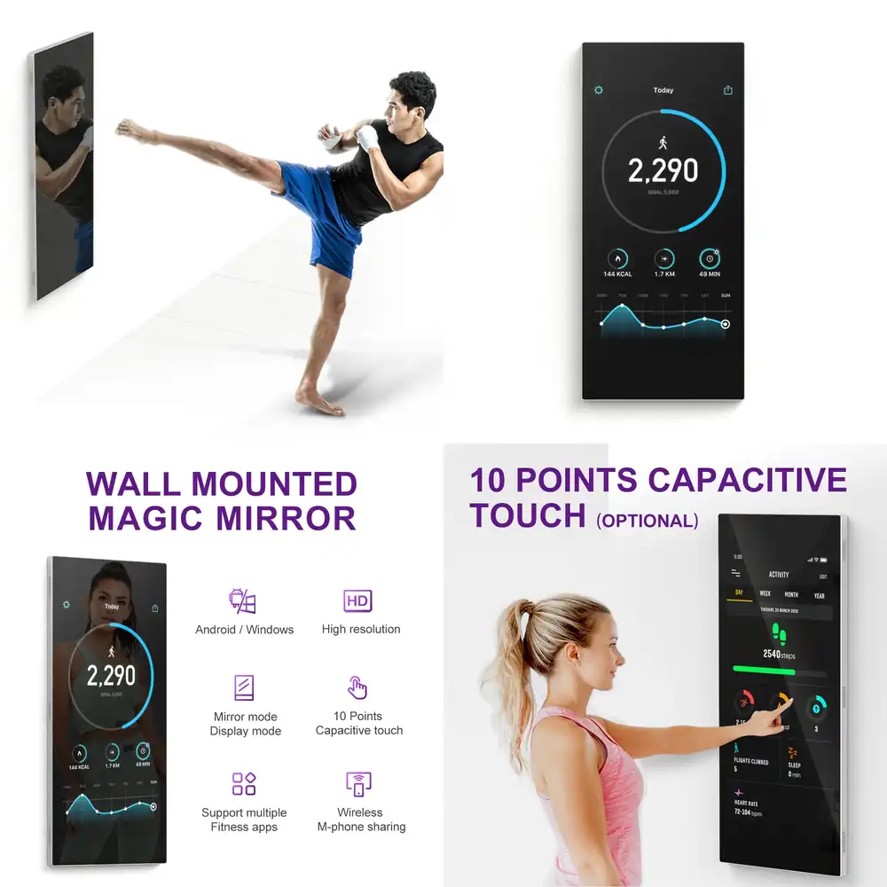 Yoga Fitness App - Настенное интерактивное зеркало для фитнес-приложений, умный