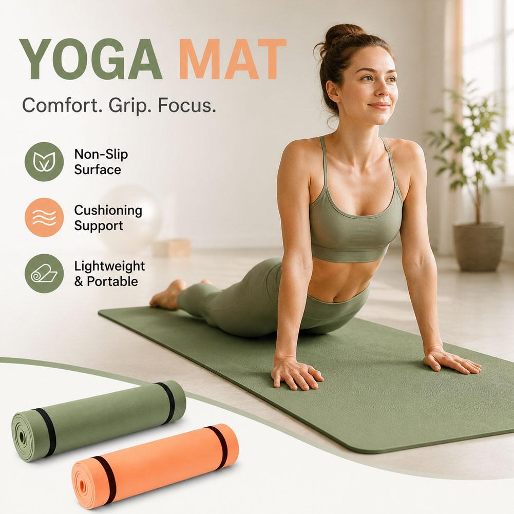 Thick Yoga Mat - Толстый коврик для йоги, противоскользящий спортивный