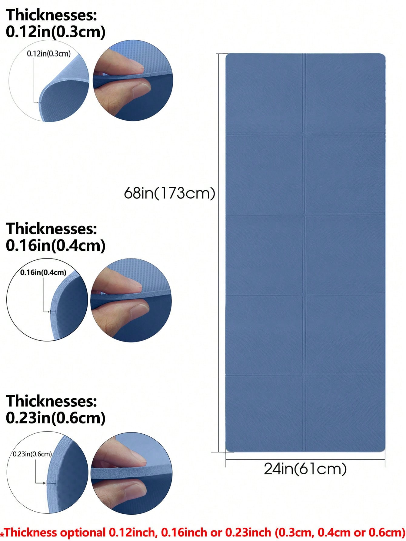 Складной коврик для йоги темно – обзор и цена Thick Yoga Mat